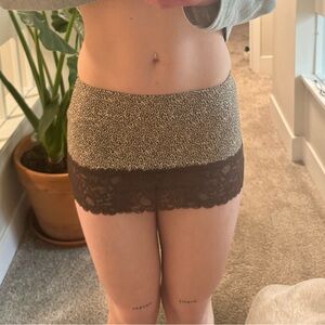 Flexees Leopard Leg Avenue MINI Skirt with lace Trim